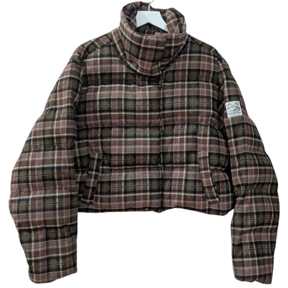 Dairy Boy Cedar Plaid Puffer Women's XL Brown/Green - Picture 5 of 11